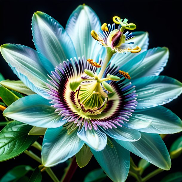 Photo of a aquamarine passion flower