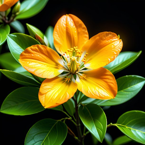 Representación de una flor de azahar amarillo