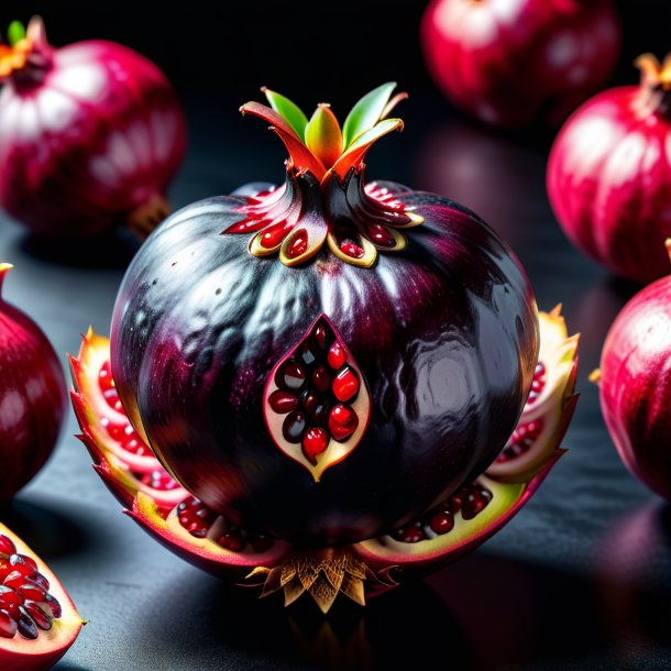 Imagery of a black pomegranate