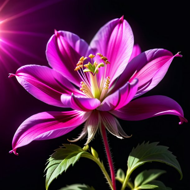 Clipart of a fuchsia pasque flower