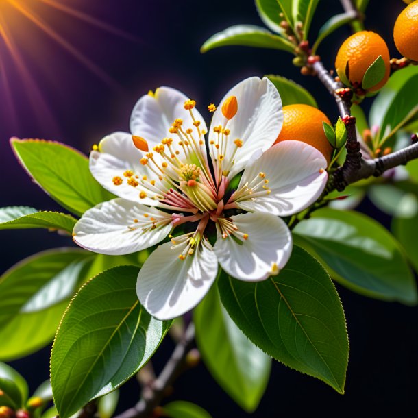 Pic d'une fleur d'oranger prune