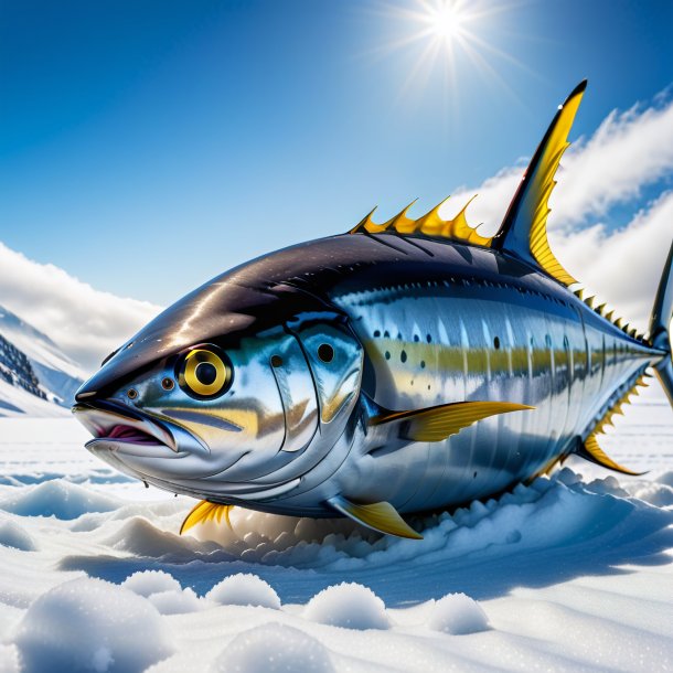 Photo of a waiting of a tuna in the snow