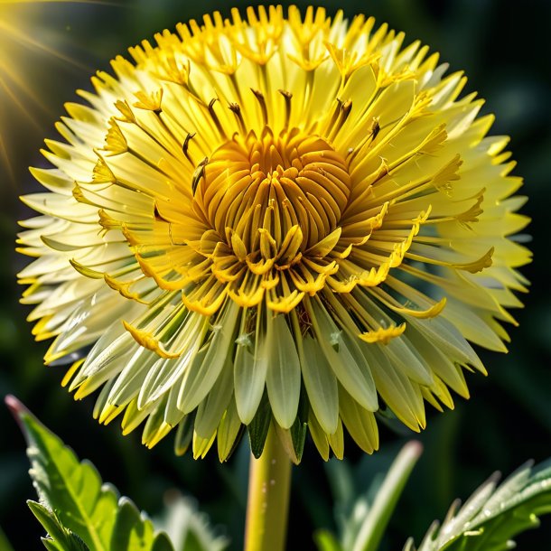 Pic de un diente de león amarillo