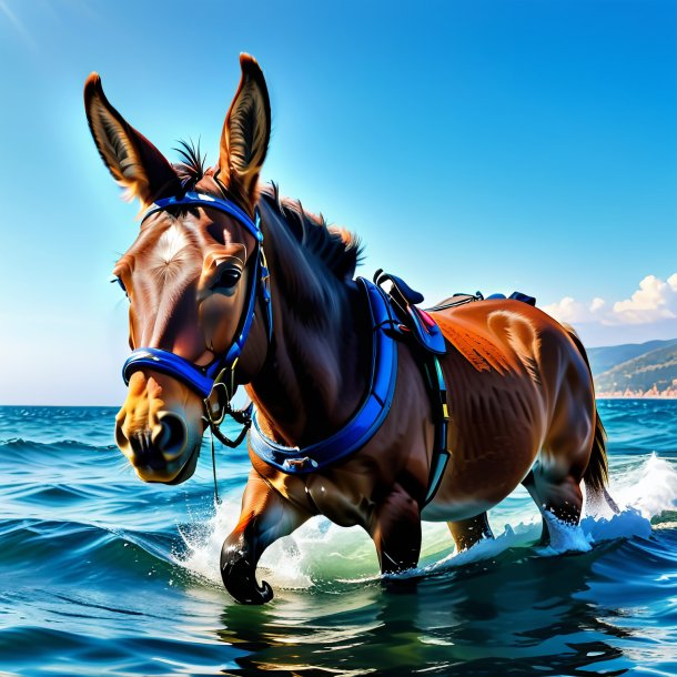 Pic of a mule in a gloves in the sea