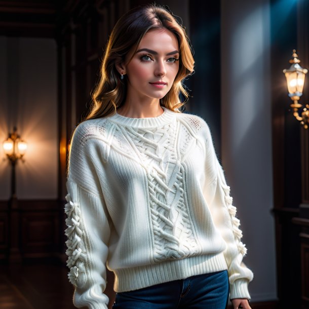 Portrait of a white sweater from iron