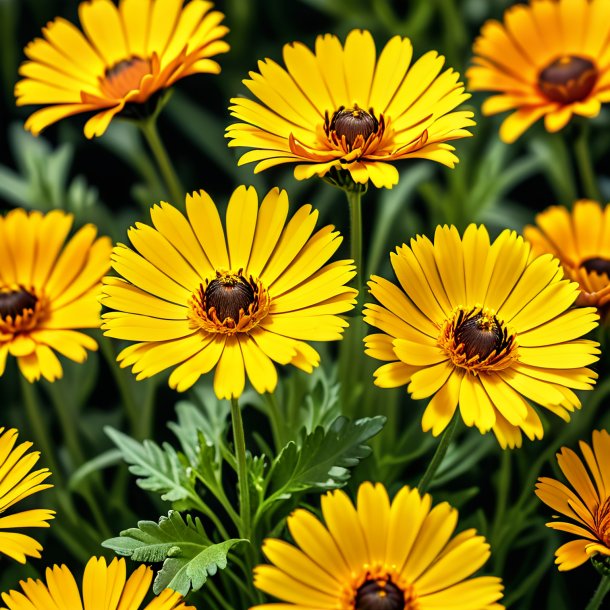 Image d'une fleur de calendule d'oursinia jaune