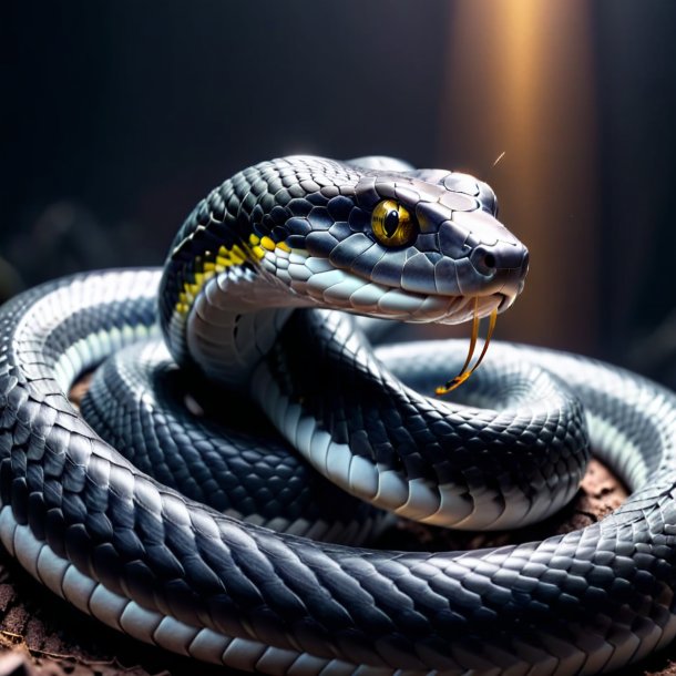 Foto de una serpiente en una capa gris