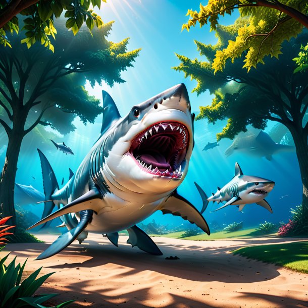 Image of a threatening of a shark in the park