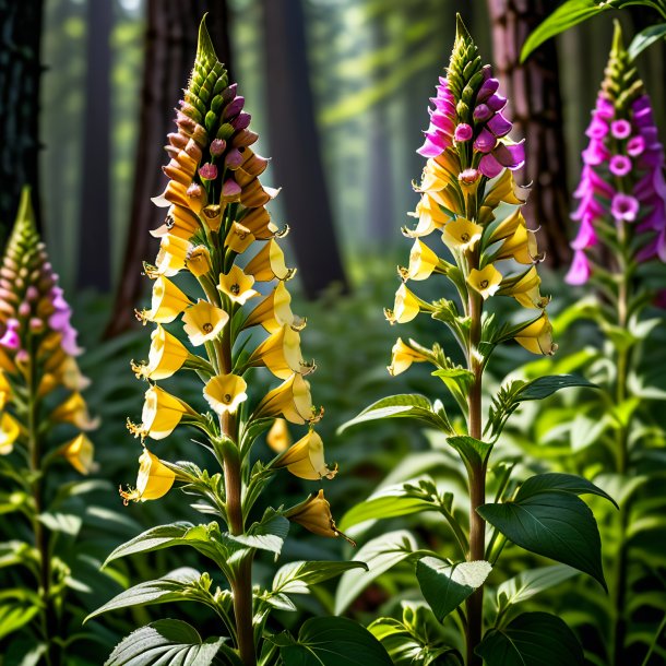 Portrayal of a brown foxglove