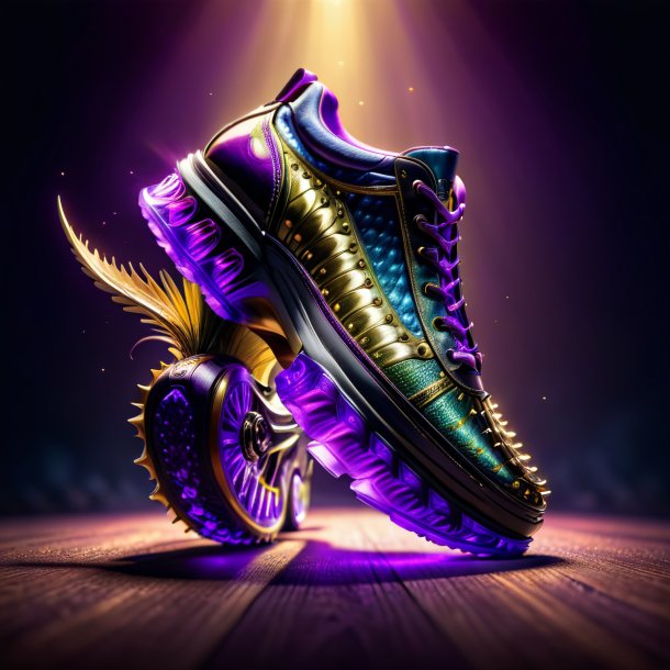 Image of a pike in a purple shoes