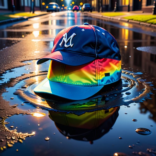 Drawing of a mol in a cap in the puddle