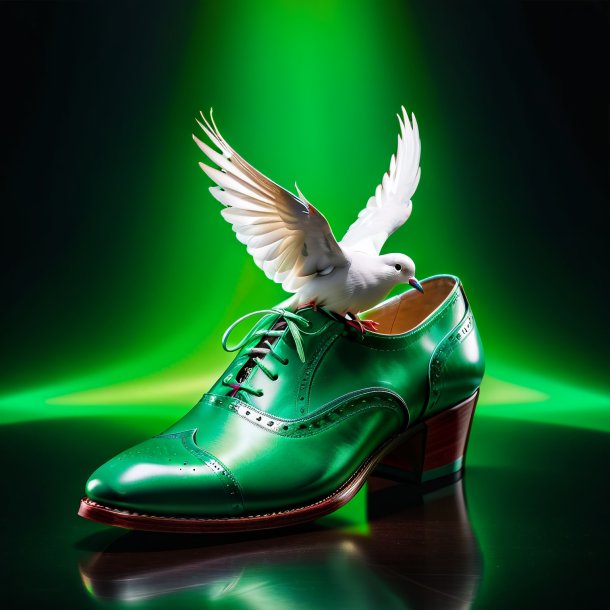 Pic of a dove in a green shoes