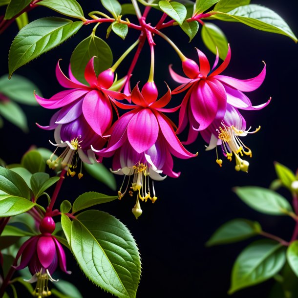 Depicting of a fuchsia uva ursi