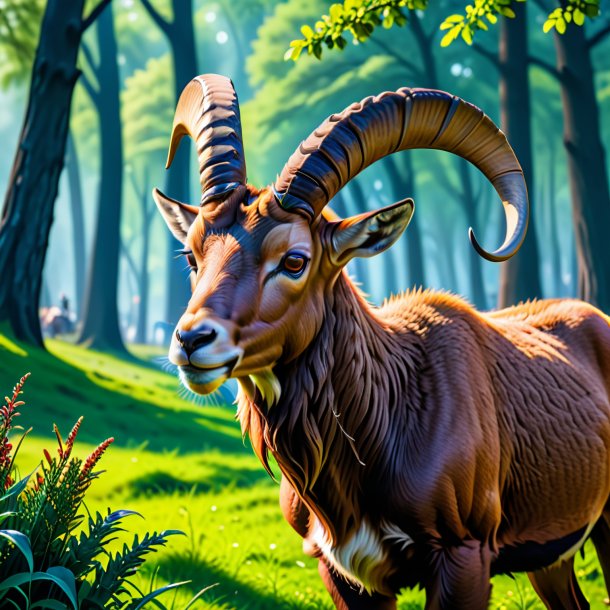 Image of a crying of a ibex in the park