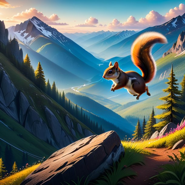 Pic of a waiting of a flying squirrel in the mountains