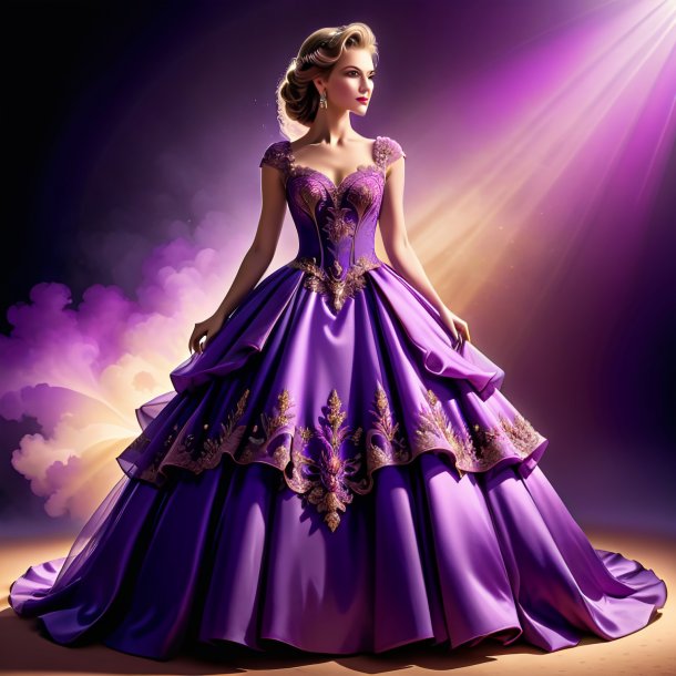 Clipart de um vestido roxo de gesso