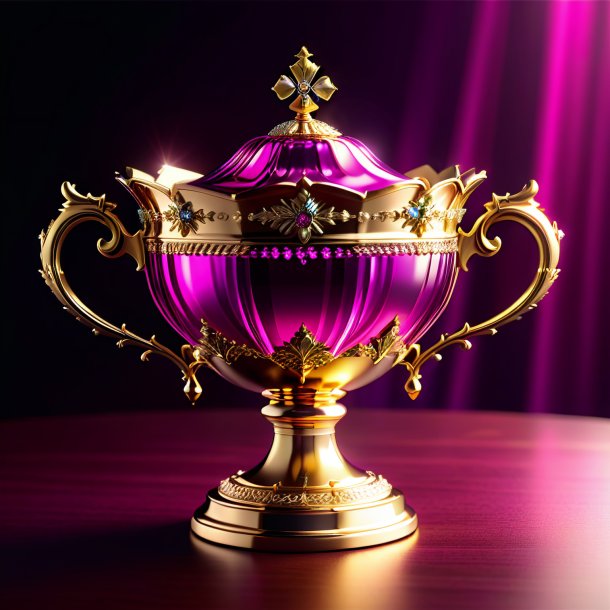 Clipart de la copa de una reina magenta