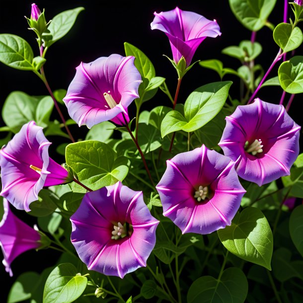 Foto de um maroon bindweed, roxo