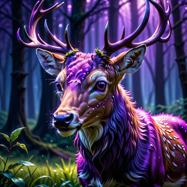 Image of a purple crying deer