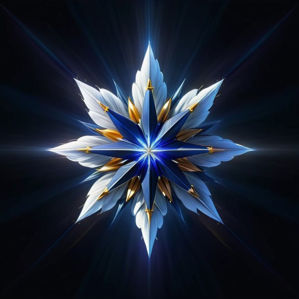 Drawing of a navy blue star of bethlehem