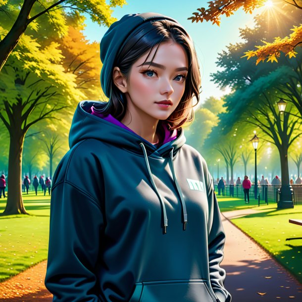 Illustration of a mol in a hoodie in the park