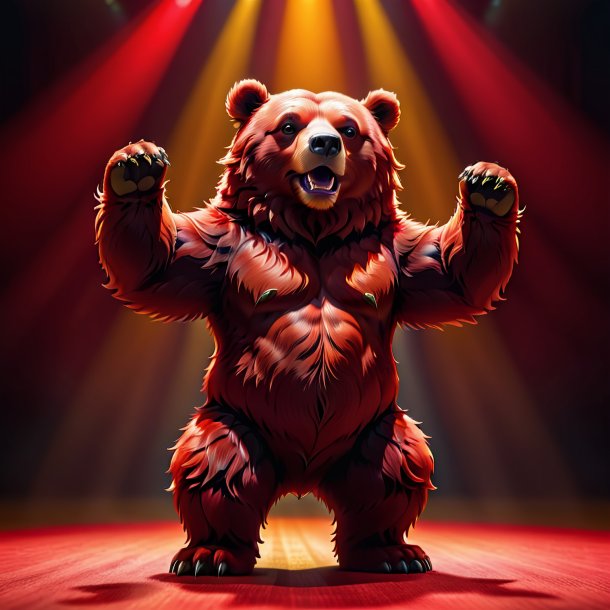 Imagem de um urso dançando vermelho