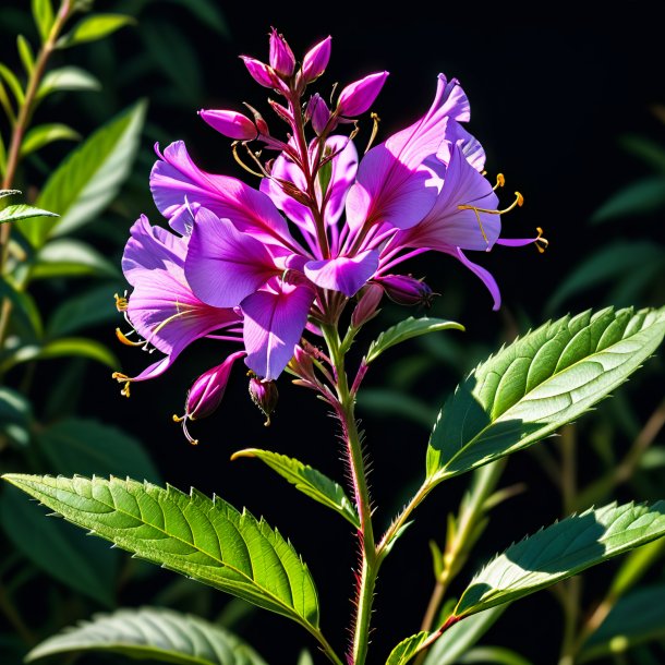 Drawing of a black rosebay willowherb