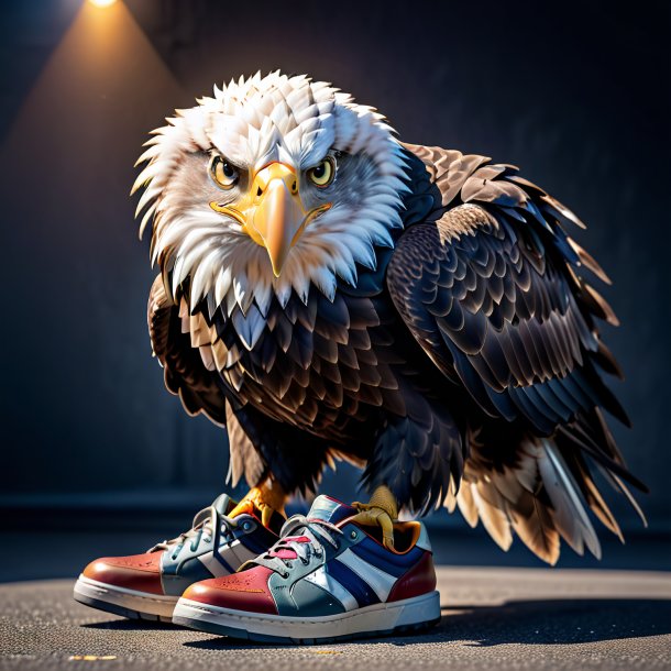 Pic d'aigle dans une chaussure grise