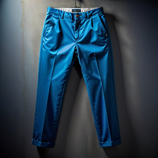 Portrait of a blue trousers from concrete