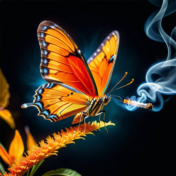 Image of a orange smoking butterfly