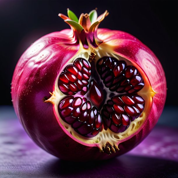 Photo of a purple pomegranate