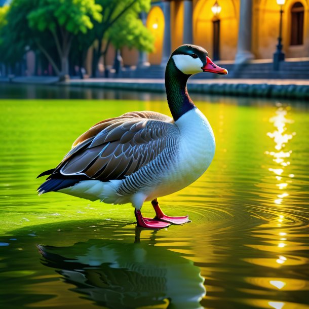 Image of a lime waiting goose