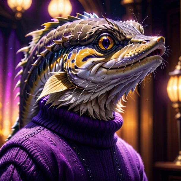 Pic of a pike in a purple sweater