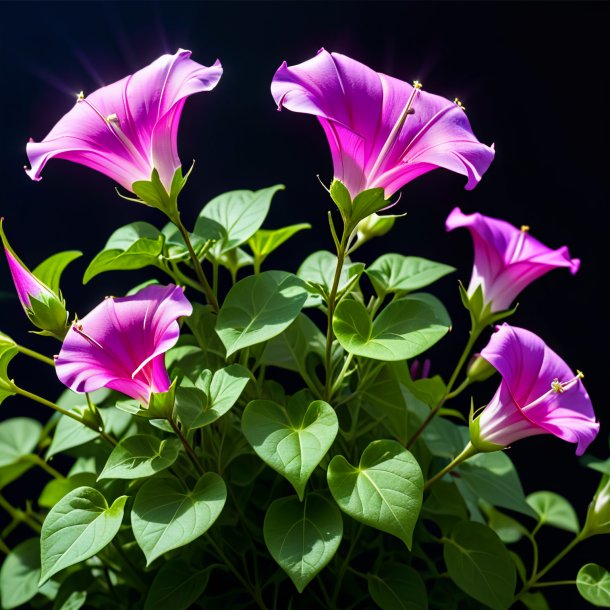 Foto de um maroon bindweed, roxo