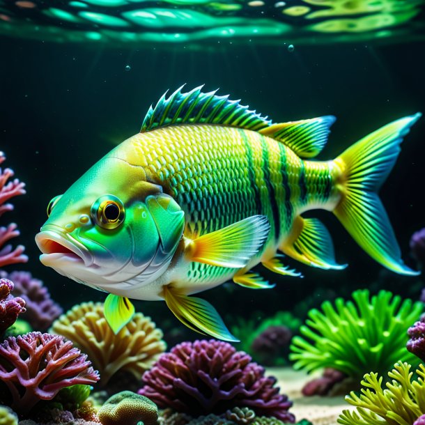 Pic of a fish in a green gloves