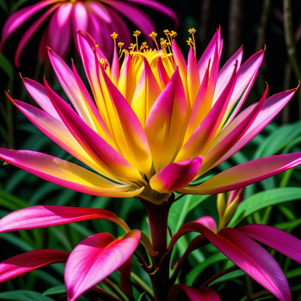 Fotografía de una raíz amarilla rosa caliente