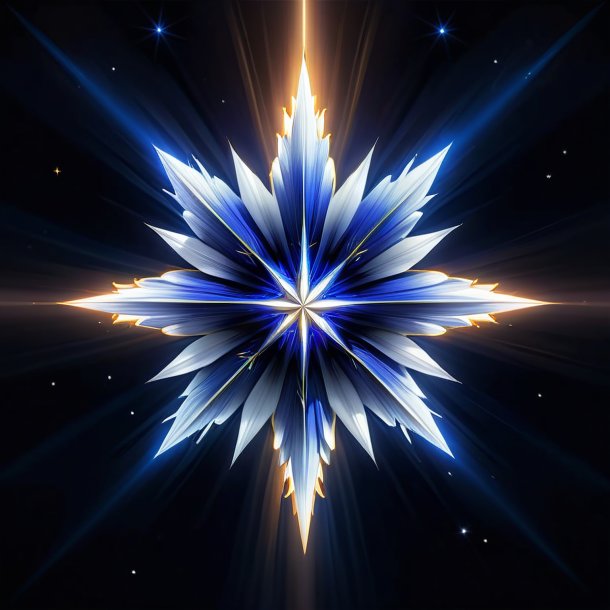 Drawing of a navy blue star of bethlehem