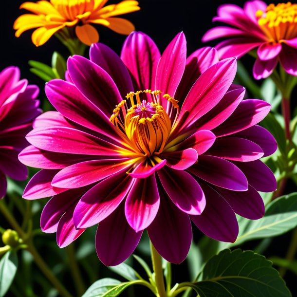 Imagery of a fuchsia fig marigold