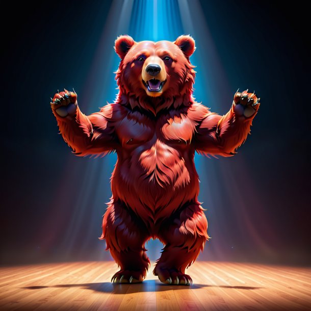 Imagem de um urso dançando vermelho