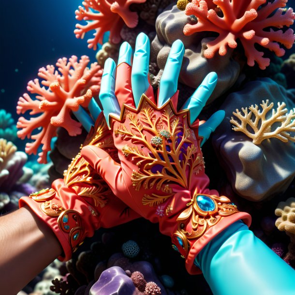 Ilustración de los guantes de coral de piedra