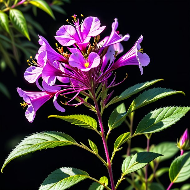 Drawing of a black rosebay willowherb