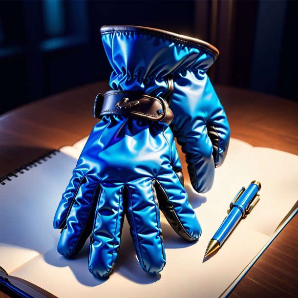 Sketch of a blue gloves from stone