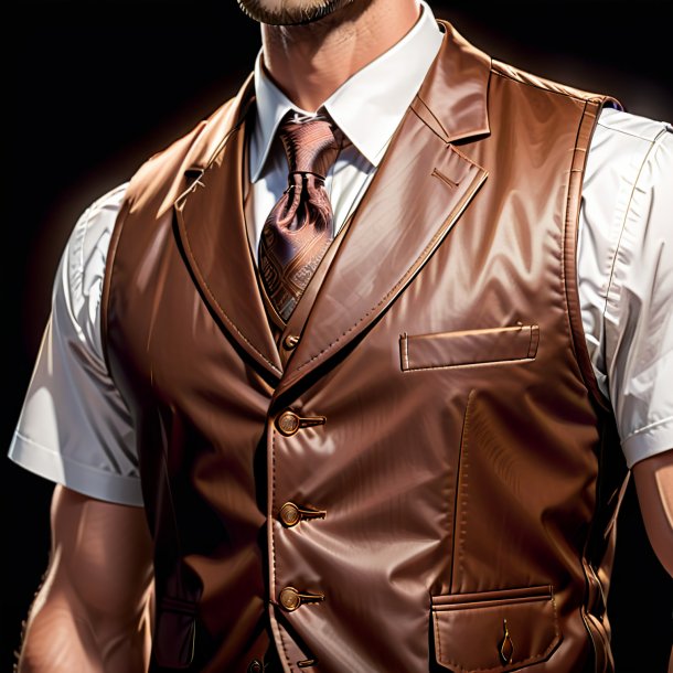 Sketch of a brown vest from clay