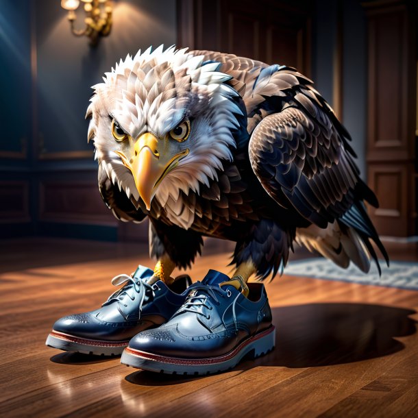 Foto de un águila en zapatos grises