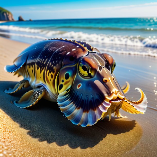 Image of a waiting of a cuttlefish on the beach