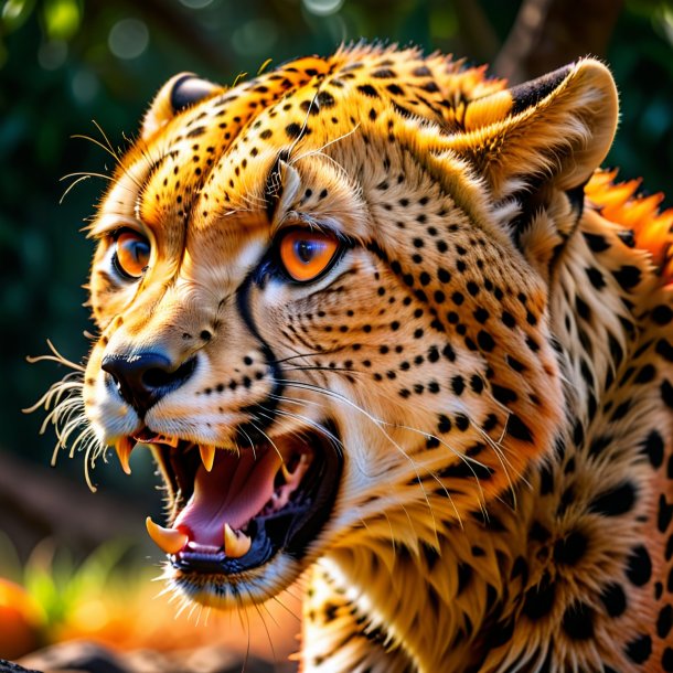 Pic d'un guépard orange pleurant