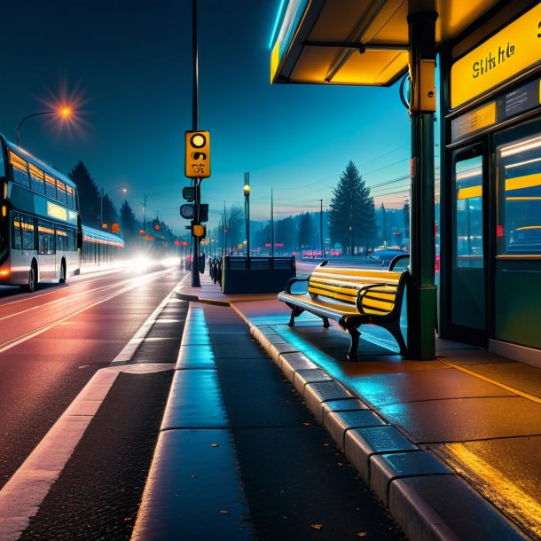 Foto de una espera de un lucio en la parada de autobús