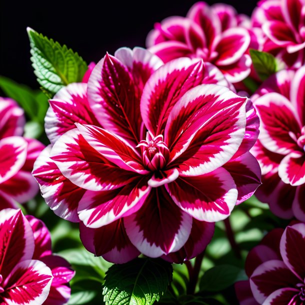 Photographie d'une menthe poivrée magenta