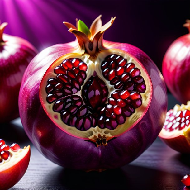 Photo of a purple pomegranate