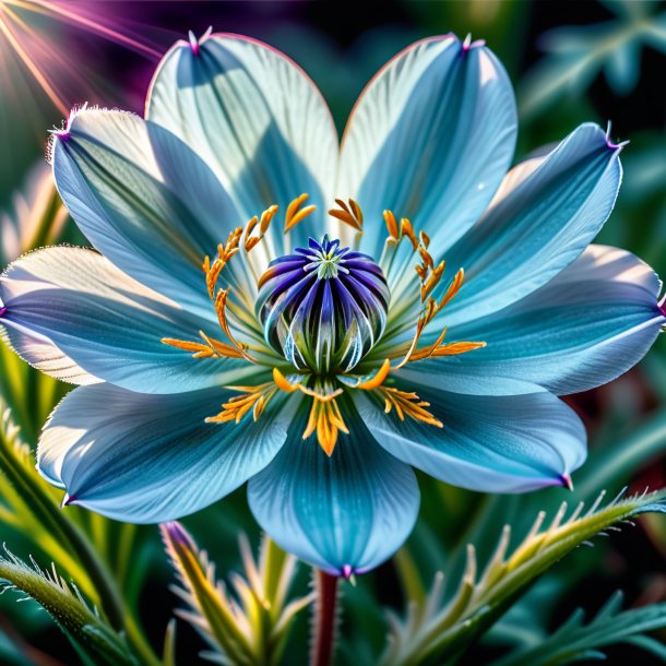 Fotografía de una flor de aguamarine pasque